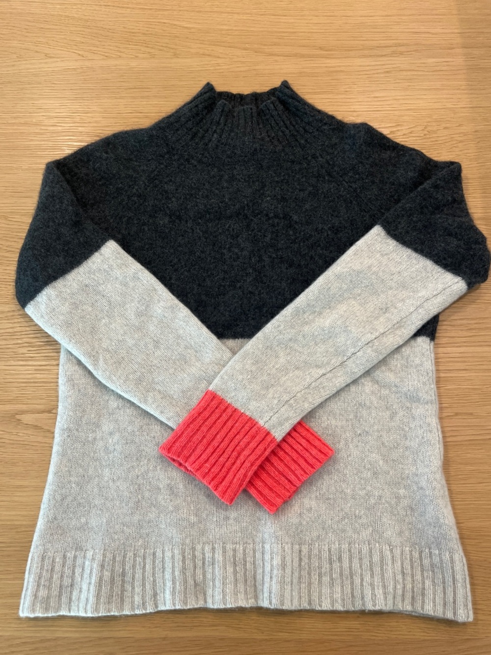 Jigsaw Colourblock Mock Neck Women's Sweater 100% Cashmere S